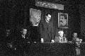 Balázs Béla a Filmtudományi Intézet ülésén (MAFIRT felvétel: Bartal Ferenc, 1949, MTI Fotó)