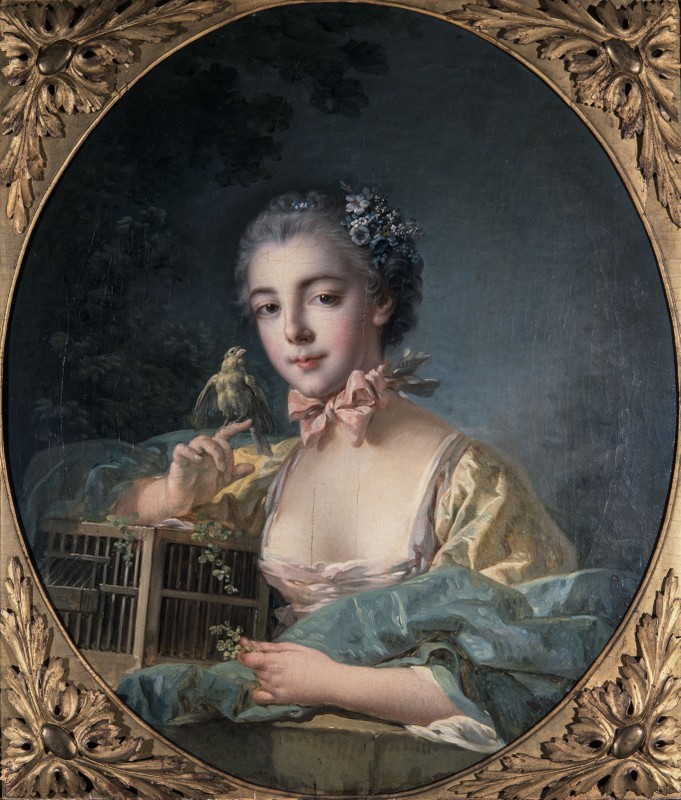François BOUCHER (1703-1770). Portrait présumé  de Marie-Emilie Baudouin, fille du peintre. Huile sur  toile, entre 1758 et 1760. Paris, musée Cognacq- Jay. © Musée Cognacq-Jay / Roger-Viollet