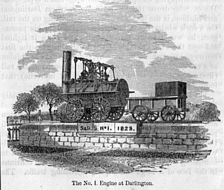 Az első számú motor a Stockton & Darlington Railway számára (a kép a Gutenberg projekt során került digitalizálása)
