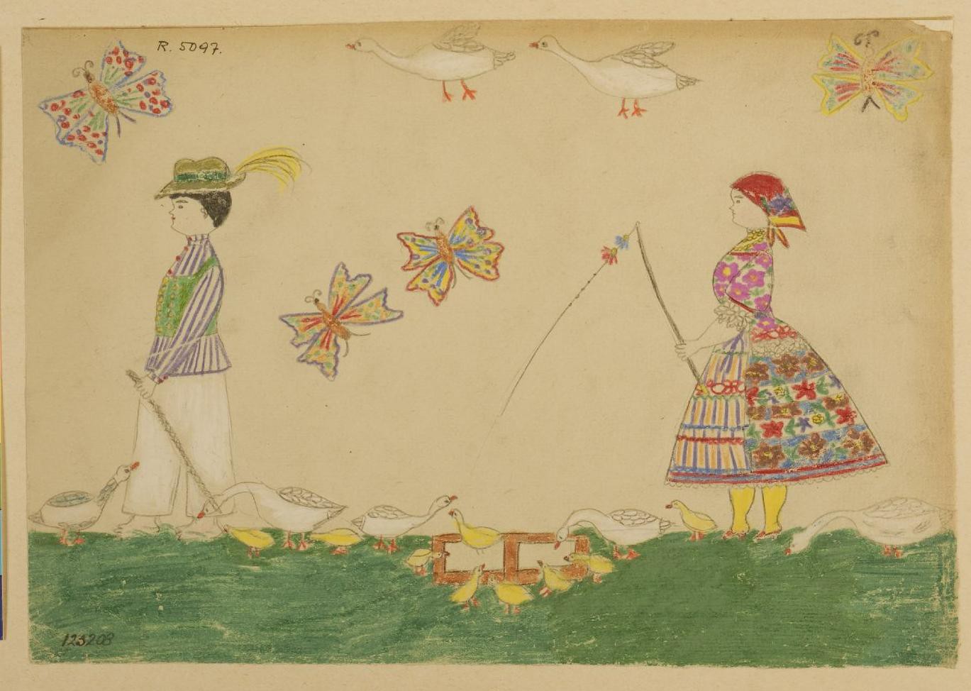 libát orzo gyerekek, rajz 1916