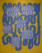 Mulasics László: Interferenciák III (2001 - 160x200cm - enkausztika, olaj, vászon)