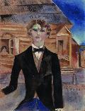 Chagall: Önarckép a ház előtt